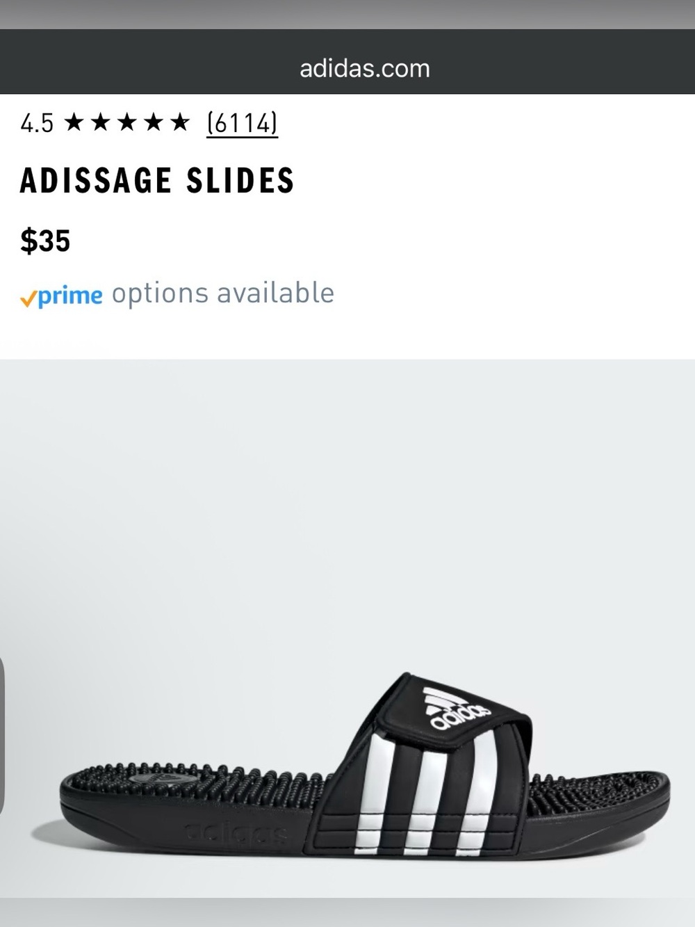 Adidas Men’s Black and White Slide Sandals Size 15 New